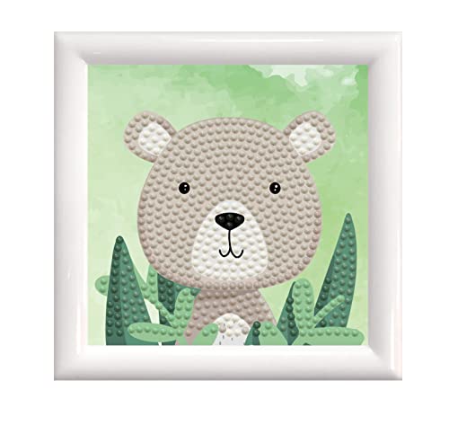 DIAMOND DOTZ 2592735 Original 5D Diamond Painting Set Mini, Wald Bär, DIY Diamant-Malerei-Kit mit Glitzersteinen inkl. Bilderrahmen für Kinder ab 6 Jahren von DIAMOND DOTZ