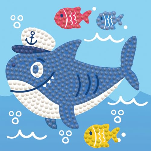 DIAMOND DOTZ 2592746 Original 5D Diamond Painting Set Mini, Hai, DIY Diamant-Malerei-Kit inkl. Bilderrahmen für Kinder ab 6 Jahren von DIAMOND DOTZ