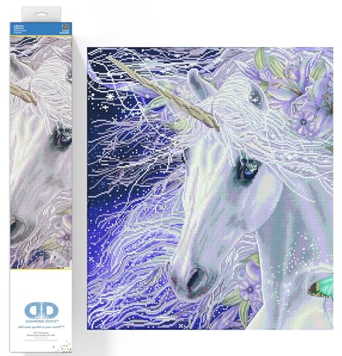 DIAMOND DOTZ 2592867 Original 5D Diamond Painting Set, Einhorn Lilien, DIY Diamant-Malerei-Kit mit runden Glitzersteinen, Unicorn, ab 12 Jahren, Expert DIAMOND DOTZ 2592867 Original 5D Diamond Painting Set, Einhorn Lilien, DIY Diamant-Malerei-Kit mit runden Glitzersteinen, Unicorn, ab 12 Jahren, Expert von DIAMOND DOTZ