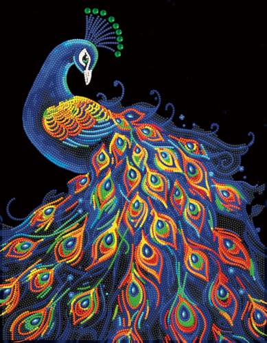 DIAMOND DOTZ 2594357 Original 5D Diamond Painting Set, Neon Pfau, mit Neonfarben und Samt, DIY Diamant Malerei Bilder für Erwachsene und Kinder ab 12 Jahren, Intermediate DIAMOND DOTZ 2594357 Original 5D Diamond Painting Set, Neon Pfau, mit Neonfarben und Samt, DIY Diamant Malerei Bilder für Erwachsene und Kinder ab 12 Jahren, Intermediate von DIAMOND DOTZ