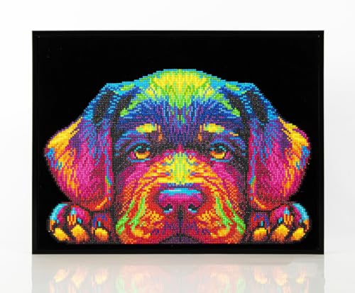 DIAMOND DOTZ 2594368 Original 5D Diamond Painting Set, Neon Hundewelpen, mit Neonfarben und Samt, DIY Diamant Malerei Bilder für Erwachsene und Kinder ab 12 Jahren, Intermediate von DIAMOND DOTZ