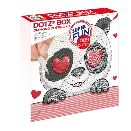 DIAMOND DOTZ BOX 2592832 Original 5D Diamond Painting Box Set, Panda Liebe, DIY Diamant-Malerei-Kit mit Motivbox und Glitzersteinen für Kinder ab 6 Jahren, Beginner DIAMOND DOTZ BOX 2592832 Original 5D Diamond Painting Box Set, Panda Liebe, DIY Diamant-Malerei-Kit mit Motivbox und Glitzersteinen für Kinder ab 6 Jahren, Beginner von DIAMOND DOTZ