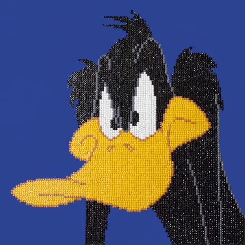 DIAMOND DOTZ CD236000405 - Original 5D Diamond Painting Set Daffy Duck, Looney Tunes Kreativset mit 6.078 Diamant Mosaiksteinen, Malset 32x32 cm, DIY Komplettset für Erwachsene und Kinder ab 8 Jahren von DIAMOND DOTZ