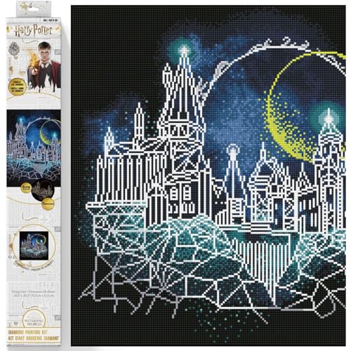 DIAMOND DOTZ CD238000910 - Original 5D Diamond Painting Set Mond über Hogwarts, Harry Potter Kreativset mit 32.400 Diamant Mosaiksteinen, Malset 52 x 52 cm, DIY für Erwachsene und Kinder ab 8 Jahren von DIAMOND DOTZ