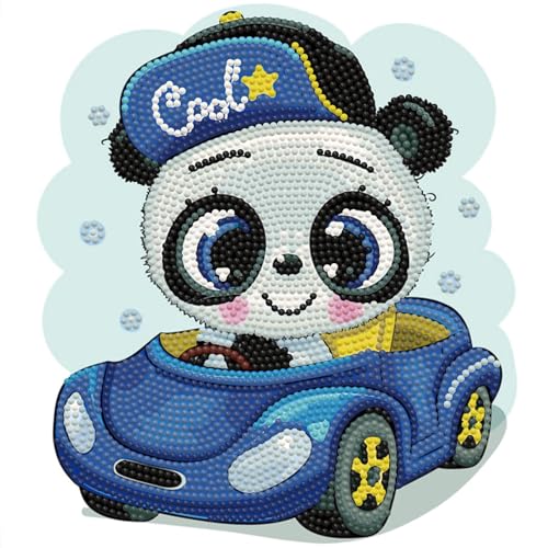 DIAMOND DOTZ DBX.038 - Original 5D Diamond Painting Set DOTZ BOX Cool Car, Kreativset mit 2.849 Diamant Mosaiksteinen, Malset ca. 22 x 22 cm, DIY Komplettset für Kinder ab 8 Jahren, Blau von DIAMOND DOTZ