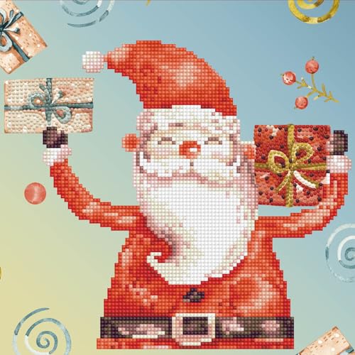 DIAMOND DOTZ DBX.048 - Original 5D Diamond Painting Set DOTZ BOX Santa Cheer, Kreativset mit 3.997 Diamant Mosaiksteinen, Malset ca. 28 x 28 cm, DIY Komplettset für Kinder ab 8 Jahren, Rot / Blau DIAMOND DOTZ DBX.048 - Original 5D Diamond Painting Set DOTZ BOX Santa Cheer, Kreativset mit 3.997 Diamant Mosaiksteinen, Malset ca. 28 x 28 cm, DIY Komplettset für Kinder ab 8 Jahren, Rot / Blau von DIAMOND DOTZ