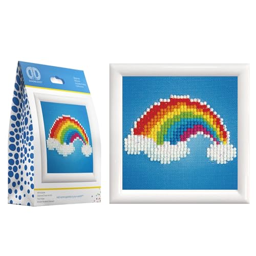 DIAMOND DOTZ DD1.007F - Original Diamond Painting Starter Set Regenbogen mit Bilderrahmen, Kreativset mit 462 Diamant Mosaiksteinen, Malset ca. 9,5 x 9,5 cm, DIY für Kinder ab 8 Jahren, Extra funkelnd DIAMOND DOTZ DD1.007F - Original Diamond Painting Starter Set Regenbogen mit Bilderrahmen, Kreativset mit 462 Diamant Mosaiksteinen, Malset ca. 9,5 x 9,5 cm, DIY für Kinder ab 8 Jahren, Extra funkelnd von DIAMOND DOTZ