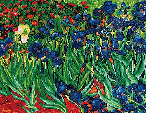 DIAMOND DOTZ DD10.019 Irises (Van Gogh) Cameo Diamond Painting Kit, 42 x 52cm von DIAMOND DOTZ