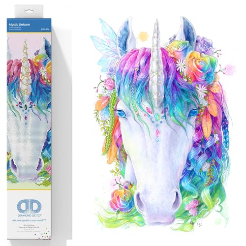 DIAMOND DOTZ DD11.004 - Original 5D Diamond Painting Set Mystic Unicorn Einhorn, Kreativset mit 14.681 Diamant Mosaiksteinen, Malset ca. 41x51 cm, DIY Komplettset für Erwachsene und Kinder ab 8 Jahren DIAMOND DOTZ DD11.004 - Original 5D Diamond Painting Set Mystic Unicorn Einhorn, Kreativset mit 14.681 Diamant Mosaiksteinen, Malset ca. 41x51 cm, DIY Komplettset für Erwachsene und Kinder ab 8 Jahren von DIAMOND DOTZ