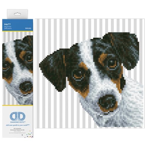 DIAMOND DOTZ DD3.023 - Original 5D Diamond Painting Set Hund, Kreativset mit 3.579 Diamant Mosaiksteinen, Malset ca. 20 x 20 cm, DIY Komplettset für Erwachsene und Kinder ab 8 Jahren von DIAMOND DOTZ