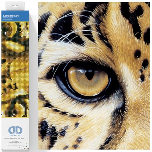 DIAMOND DOTZ DD5.028 - Original 5D Diamond Painting Set Leopard, Kreativset mit 7.446 Diamant Mosaiksteinen, Malset ca. 42 x 15 cm, DIY Komplettset für Erwachsene und Kinder ab 8 Jahren von DIAMOND DOTZ