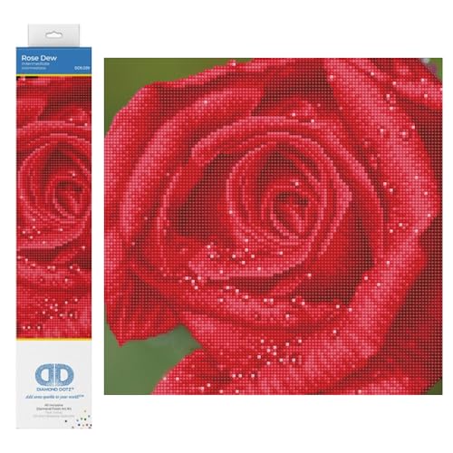 DIAMOND DOTZ DD5.039 - Original 5D Diamond Painting Set Rose, Kreativset mit 10.449 Diamant Mosaiksteinen, Malset ca. 31 x 31 cm, DIY Komplettset für Erwachsene und Kinder ab 8 Jahren von DIAMOND DOTZ