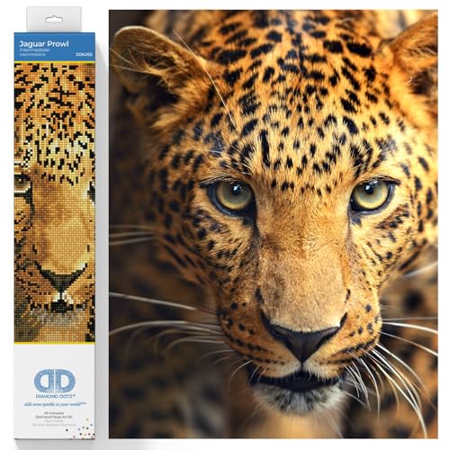 DIAMOND DOTZ DD6.005 - Original 5D Diamond Painting Set Jaguar, Kreativset mit 11.808 Diamant Mosaiksteinen, Malset ca. 43 x 35 cm, DIY Komplettset für Erwachsene und Kinder ab 8 Jahren DIAMOND DOTZ DD6.005 - Original 5D Diamond Painting Set Jaguar, Kreativset mit 11.808 Diamant Mosaiksteinen, Malset ca. 43 x 35 cm, DIY Komplettset für Erwachsene und Kinder ab 8 Jahren von DIAMOND DOTZ
