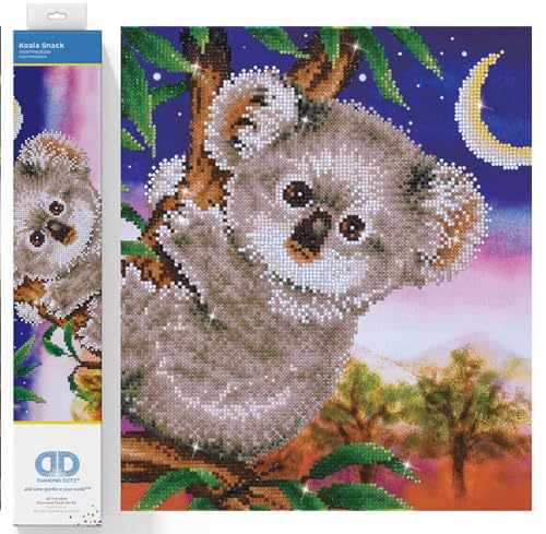 DIAMOND DOTZ DD7.012 - Original 5D Diamond Painting Set Koala Snack, Kreativset mit 11.796 Diamant Mosaiksteinen, Malset ca. 37 x 48 cm, DIY Komplettset für Erwachsene und Kinder ab 8 Jahren von DIAMOND DOTZ