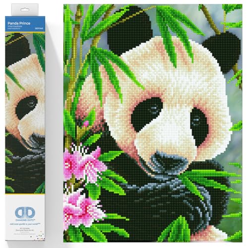 DIAMOND DOTZ DD7.040 - Original 5D Diamond Painting Set Panda Bär, Kreativset mit 12.793 Diamant Mosaiksteinen, Malset ca. 40 x 30 cm, DIY Komplettset für Erwachsene und Kinder ab 8 Jahren von DIAMOND DOTZ