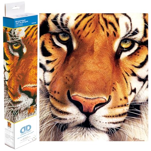 DIAMOND DOTZ DD8.001 - Original 5D Diamond Painting Set Bengal Tiger Magie, Kreativset mit 18.250 Diamant Mosaiksteinen, Malset ca. 42 x 36 cm, DIY Komplettset für Erwachsene und Kinder ab 8 Jahren DIAMOND DOTZ DD8.001 - Original 5D Diamond Painting Set Bengal Tiger Magie, Kreativset mit 18.250 Diamant Mosaiksteinen, Malset ca. 42 x 36 cm, DIY Komplettset für Erwachsene und Kinder ab 8 Jahren von DIAMOND DOTZ