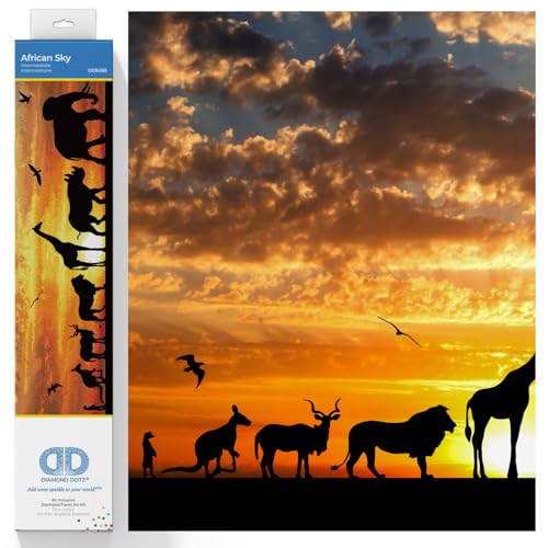 DIAMOND DOTZ DD9.055 - Original 5D Diamond Painting Set Afrika Himmel, Kreativset mit 18.910 Diamant Mosaiksteinen, Malset ca. 72 x 22 cm, DIY Komplettset für Erwachsene und Kinder ab 8 Jahren DIAMOND DOTZ DD9.055 - Original 5D Diamond Painting Set Afrika Himmel, Kreativset mit 18.910 Diamant Mosaiksteinen, Malset ca. 72 x 22 cm, DIY Komplettset für Erwachsene und Kinder ab 8 Jahren von DIAMOND DOTZ