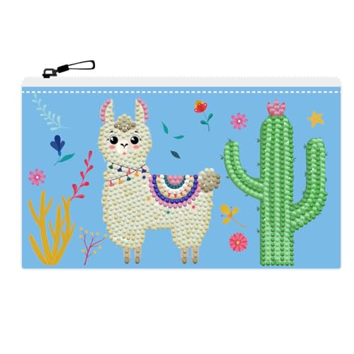 DIAMOND DOTZ DOTZIES 2592608 Original 5D Diamond Painting Etui Set, Lama, Kreativ-Kit für DIY Mäppchen mit Glitzersteinen, Diamanten-Bastelset für Kinder ab 6 Jahren DIAMOND DOTZ DOTZIES 2592608 Original 5D Diamond Painting Etui Set, Lama, Kreativ-Kit für DIY Mäppchen mit Glitzersteinen, Diamanten-Bastelset für Kinder ab 6 Jahren von DIAMOND DOTZ
