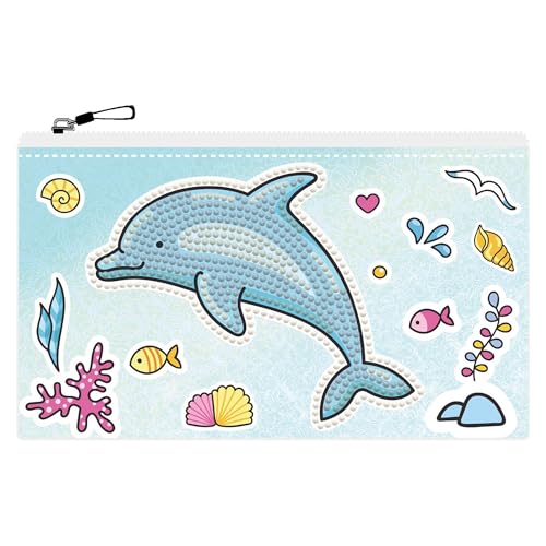 DIAMOND DOTZ DOTZIES 2592610 Original 5D Diamond Painting Etui Set, Delfin, Kreativ-Kit für DIY Mäppchen mit Glitzersteinen, Diamanten-Bastelset für Kinder ab 6 Jahren DIAMOND DOTZ DOTZIES 2592610 Original 5D Diamond Painting Etui Set, Delfin, Kreativ-Kit für DIY Mäppchen mit Glitzersteinen, Diamanten-Bastelset für Kinder ab 6 Jahren von DIAMOND DOTZ