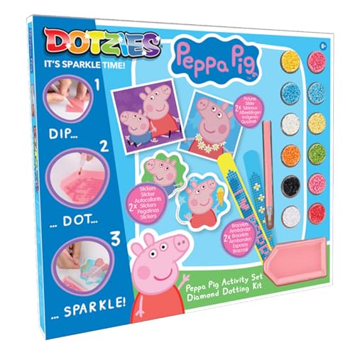 DIAMOND DOTZ DOTZIES 2592843 Original 5D Diamond Painting Set, Peppa Pig, DIY Kreativ-Mal-Kit für Diamant-Sticker und Bilder, Diamanten-Bastelset für Kinder ab 6 Jahren, Beginner DIAMOND DOTZ DOTZIES 2592843 Original 5D Diamond Painting Set, Peppa Pig, DIY Kreativ-Mal-Kit für Diamant-Sticker und Bilder, Diamanten-Bastelset für Kinder ab 6 Jahren, Beginner von DIAMOND DOTZ