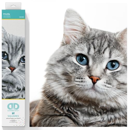 DIAMOND DOTZ DQ7.005 - Original 5D Diamond Painting Squares Set Katze Pricilla, Kreativset mit 11.500 quadratische Diamant Mosaiksteinen, Malset ca. 27 x 31 cm für Erwachsene und Kinder ab 8 Jahren DIAMOND DOTZ DQ7.005 - Original 5D Diamond Painting Squares Set Katze Pricilla, Kreativset mit 11.500 quadratische Diamant Mosaiksteinen, Malset ca. 27 x 31 cm für Erwachsene und Kinder ab 8 Jahren von DIAMOND DOTZ