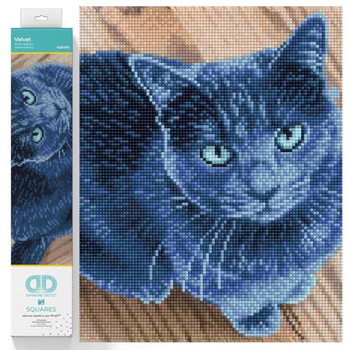 DIAMOND DOTZ DQ8.002 - Original 5D Diamond Painting Squares Set Katze Velvet, Kreativset mit 15.540 quadratische Diamant Mosaiksteinen, Malset ca. 30 x 38 cm für Erwachsene und Kinder ab 8 Jahren DIAMOND DOTZ DQ8.002 - Original 5D Diamond Painting Squares Set Katze Velvet, Kreativset mit 15.540 quadratische Diamant Mosaiksteinen, Malset ca. 30 x 38 cm für Erwachsene und Kinder ab 8 Jahren von DIAMOND DOTZ