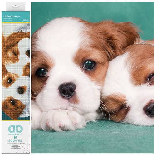 DIAMOND DOTZ DQ8.014 - Original 5D Diamond Painting Squares Set Hunde Welpen, Kreativset mit 17.595 quadratische Diamant Mosaiksteinen, Malset ca. 31 x 41 cm für Erwachsene und Kinder ab 8 Jahren DIAMOND DOTZ DQ8.014 - Original 5D Diamond Painting Squares Set Hunde Welpen, Kreativset mit 17.595 quadratische Diamant Mosaiksteinen, Malset ca. 31 x 41 cm für Erwachsene und Kinder ab 8 Jahren von DIAMOND DOTZ