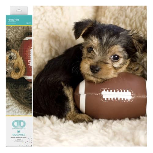 DIAMOND DOTZ DQ8.017 - Original 5D Diamond Painting Squares Set Hund Football, Kreativset mit 18.207 quadratische Diamant Mosaiksteinen, Malset ca. 32 x 41 cm für Erwachsene und Kinder ab 8 Jahren DIAMOND DOTZ DQ8.017 - Original 5D Diamond Painting Squares Set Hund Football, Kreativset mit 18.207 quadratische Diamant Mosaiksteinen, Malset ca. 32 x 41 cm für Erwachsene und Kinder ab 8 Jahren von DIAMOND DOTZ