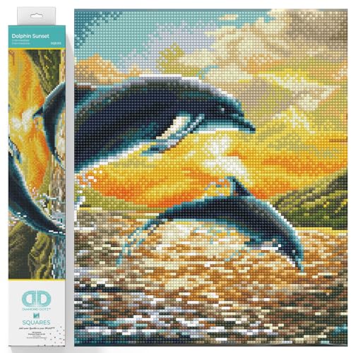 DIAMOND DOTZ Diamond Dotz Squares Dolphin Sunset ca. 31 5 x 42 cm groß Diamond Painting Malen mit Diamanten funkelndes Bild zum Selbstgestalten für Kinder und Erwachsene Bunt DIAMOND DOTZ Diamond Dotz Squares Dolphin Sunset ca. 31 5 x 42 cm groß Diamond Painting Malen mit Diamanten funkelndes Bild zum Selbstgestalten für Kinder und Erwachsene Bunt von DIAMOND DOTZ