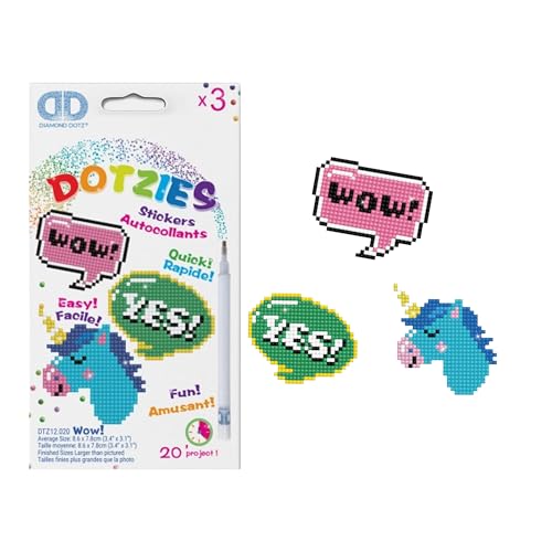 DIAMOND DOTZ DTZ12.020 - Original Diamond Painting Sticker Set mit 3 glitzernden Dotzies Aufklebern, DIY Diamant Einsteiger Komplettset für Kinder ab 8 Jahren, Extra funkelnd, ca. 8,6 x 7,8 cm DIAMOND DOTZ DTZ12.020 - Original Diamond Painting Sticker Set mit 3 glitzernden Dotzies Aufklebern, DIY Diamant Einsteiger Komplettset für Kinder ab 8 Jahren, Extra funkelnd, ca. 8,6 x 7,8 cm von DIAMOND DOTZ