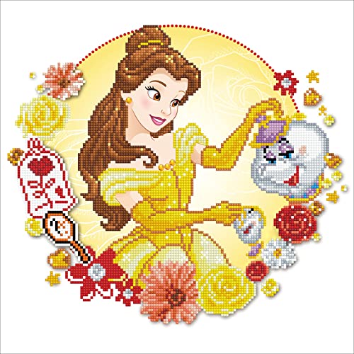 Diamond Dotz CD-851000107 Disney Princess Belle´s World, ca. 40 x 40 cm groß, Diamond Painting, Malen mit Diamanten, funkelndes Bild zum Selbstgestalten, für Kinder und Erwachsene von DIAMOND DOTZ
