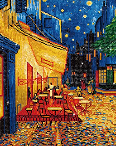 Diamond Dotz DD10-005 "Café bei Nacht" von Van Gogh, ca. 42 x 52 cm groß, Diamond Painting, Malen mit Diamanten, funkelndes Bild zum Selbstgestalten, für Kinder und Erwachsene von DIAMOND DOTZ