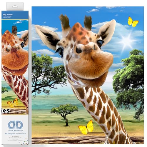 Diamond Dotz DD10-011 Selfie Giraffe, ca. 42 x 52 cm groß, Diamond Painting, Malen mit Diamanten, funkelndes Bild zum Selbstgestalten, für Kinder und Erwachsene von DIAMOND DOTZ