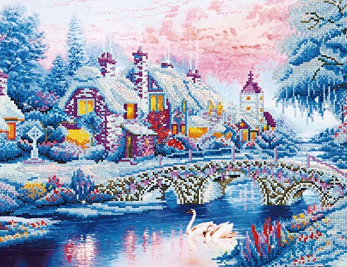 Diamond Dotz DD12-010 Winterdorf, ca. 79 x 50 cm groß, Diamond Painting, Malen mit Diamanten, funkelndes Bild zum Selbstgestalten, für Kinder und Erwachsene von Needleart World