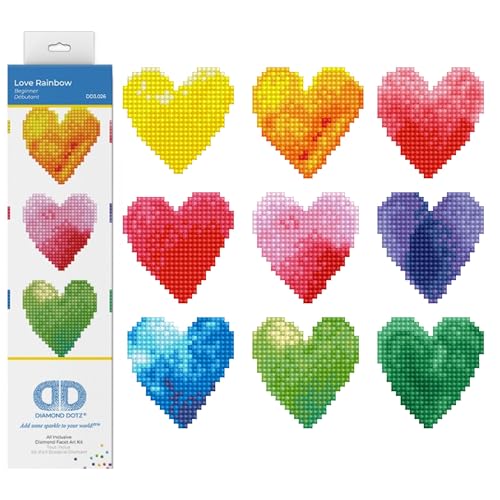 Diamond Dotz DD3-026 Regenbogen Herzen, ca. 23 x 23 cm groß, Diamond Painting, Malen mit Diamanten, funkelndes Bild zum Selbstgestalten, für Kinder und Erwachsene, Bunt Diamond Dotz DD3-026 Regenbogen Herzen, ca. 23 x 23 cm groß, Diamond Painting, Malen mit Diamanten, funkelndes Bild zum Selbstgestalten, für Kinder und Erwachsene, Bunt von DIAMOND DOTZ