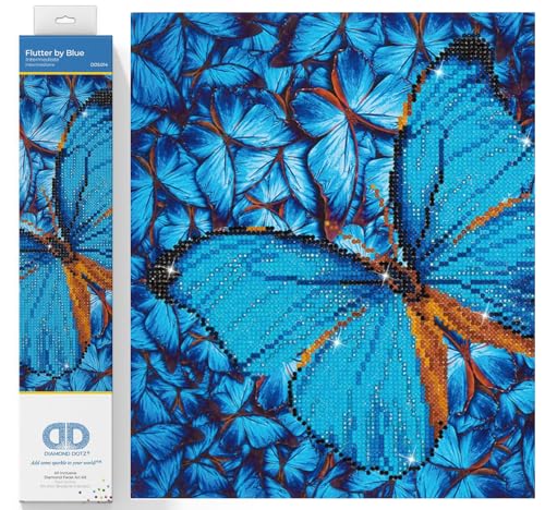 Diamond Dotz DD5-014 Schmetterling blau, ca. 30,5 x 30,5 cm groß, Diamond Painting, Malen mit Diamanten, funkelndes Bild zum Selbstgestalten, für Kinder und Erwachsene von DIAMOND DOTZ