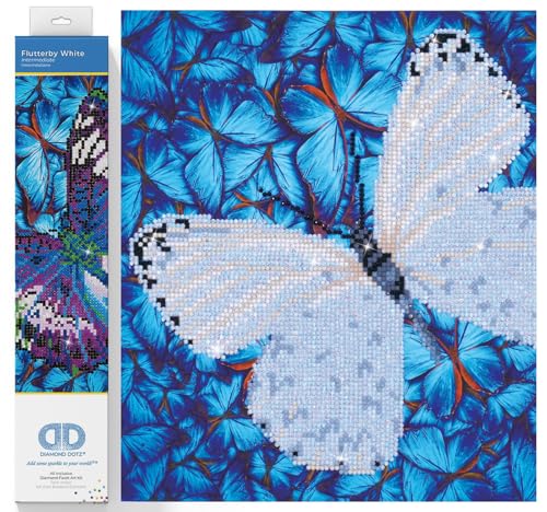 Diamond Dotz DD5-021 Schmetterling weiß, ca. 30,5 x 30,5 cm groß, Diamond Painting, Malen mit Diamanten, funkelndes Bild zum Selbstgestalten, für Kinder und Erwachsene Diamond Dotz DD5-021 Schmetterling weiß, ca. 30,5 x 30,5 cm groß, Diamond Painting, Malen mit Diamanten, funkelndes Bild zum Selbstgestalten, für Kinder und Erwachsene von DIAMOND DOTZ