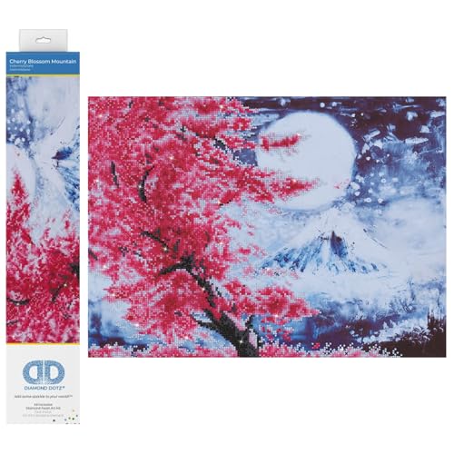 Diamond Dotz DD9-015 Kirschblütenberg, ca. 52 x 38 cm groß, Diamond Painting, Malen mit Diamanten, funkelndes Bild zum Selbstgestalten, für Kinder und Erwachsene, Bunt von DIAMOND DOTZ