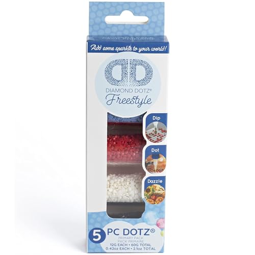 Diamond Dotz DDA-010 Freestyle, runde Steinchen in Grundfarben, 5er Set, funkelnde Diamanten f?r Diamond Painting, zum individuellen Gestalten und Verzieren von Accessoires von DIAMOND DOTZ