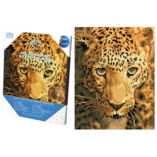 Diamond Dotz DDK6-005 Jaguar Prowl mit Rahmen, ca. 36,7 x 28,7 cm groß, Diamond Painting, Malen mit Diamanten, funkelndes Bild zum Selbstgestalten, für Kinder und Erwachsene von DIAMOND DOTZ