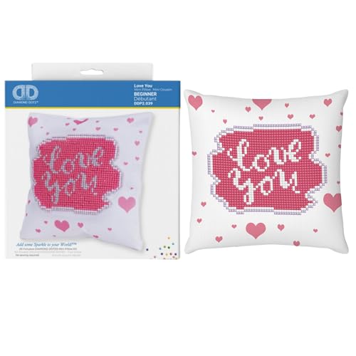 Diamond Dotz DDP2-039 Kissen Love You, ca. 18 x 18 cm groß, Kissenbezug mit Diamantbild zum Selbstgestalten, Malen mit Diamanten, ideal als Homedeco und Geschenk Diamond Dotz DDP2-039 Kissen Love You, ca. 18 x 18 cm groß, Kissenbezug mit Diamantbild zum Selbstgestalten, Malen mit Diamanten, ideal als Homedeco und Geschenk von DIAMOND DOTZ