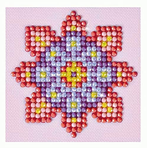 Diamond Dotz DDS-030 Blumen Mandala 2, ca. 7,6 x 7,6 cm groß, Diamond Painting, Malen mit Diamanten, funkelndes Bild zum Selbstgestalten, für Kinder und Anfänger von DIAMOND DOTZ