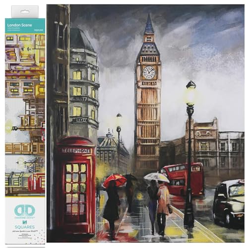 Diamond Dotz DQ10-005 Squares London Scene, ca. 37 x 51,5 cm groß, Diamond Painting, Malen mit Diamanten, funkelndes Bild zum Selbstgestalten, für Kinder und Erwachsene Diamond Dotz DQ10-005 Squares London Scene, ca. 37 x 51,5 cm groß, Diamond Painting, Malen mit Diamanten, funkelndes Bild zum Selbstgestalten, für Kinder und Erwachsene von DIAMOND DOTZ