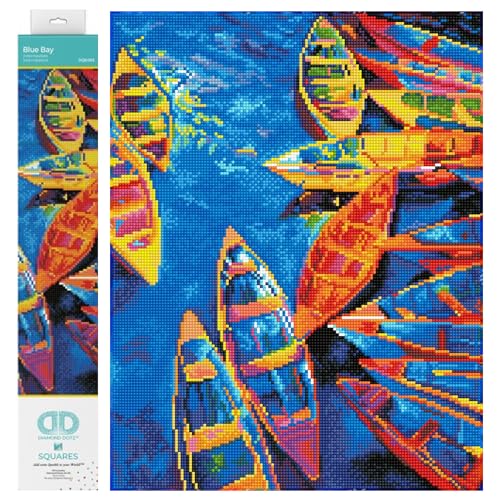 Diamond Dotz DQ9-003 Squares Blue Bay, ca. 45 x 35 cm groß, Diamond Painting, Malen mit Diamanten, funkelndes Bild zum Selbstgestalten, für Kinder und Erwachsene von DIAMOND DOTZ