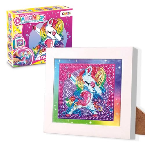 DIAMONDZ CRYSTAL PAINTING Starter Set Unicorn - Diamond Painting Mädchen EINHORN Schablone, DIY Diamant Malerei Kinder Bastelset, 15x15cm DIAMONDZ CRYSTAL PAINTING Starter Set Unicorn - Diamond Painting Mädchen EINHORN Schablone, DIY Diamant Malerei Kinder Bastelset, 15x15cm von DIAMONDZ CRYSTAL PAINTING