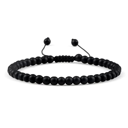 DIANN Perlenarmband handgefertigt 4 6 8mm Naturstein glänzend Schwarze Onyx-Perlen Armbänder und; Armreifen, verstellbare Größe, Obsidian-Handgelenkschmuck, 4 mm, Mini-Matt DIANN Perlenarmband handgefertigt 4 6 8mm Naturstein glänzend Schwarze Onyx-Perlen Armbänder und; Armreifen, verstellbare Größe, Obsidian-Handgelenkschmuck, 4 mm, Mini-Matt von DIANN