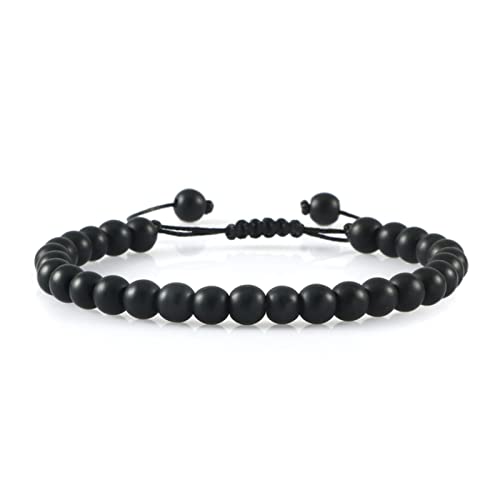 DIANN Perlenarmband handgefertigt 4 6 8mm Naturstein glänzend Schwarze Onyx-Perlen Armbänder und; Armreifen, verstellbare Größe, Obsidian-Handgelenkschmuck, 6 mm, klein, matt DIANN Perlenarmband handgefertigt 4 6 8mm Naturstein glänzend Schwarze Onyx-Perlen Armbänder und; Armreifen, verstellbare Größe, Obsidian-Handgelenkschmuck, 6 mm, klein, matt von DIANN