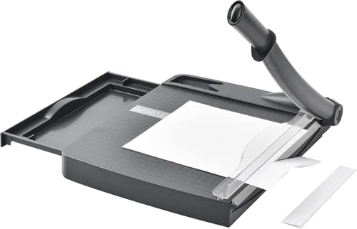 Papierschneider, 30,5 cm Schnittlänge, robuster Papierschneider mit Sicherheitsschutz und Klingenverriegelung, Papierschneider, 12 Blatt, Karton/Laminat (Rosa) (948-GREY) von DIAPHANORNIS