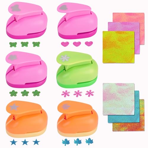 6 Pcs Motivstanzer Stanzer Set, DIY Papierstanzer Set, 15mm Papier Ausstanzer Motivlocher, Stern Herz Kirschblüten Schneeflocke Schmetterlinge Ahornblätter für Fotos Grußkarten Scrapbook Handwerk 6 Pcs Motivstanzer Stanzer Set, DIY Papierstanzer Set, 15mm Papier Ausstanzer Motivlocher, Stern Herz Kirschblüten Schneeflocke Schmetterlinge Ahornblätter für Fotos Grußkarten Scrapbook Handwerk von DIBALIYI