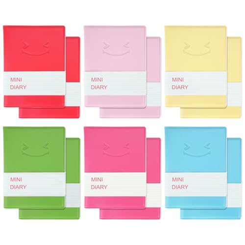 DIBALIYI 12 PCS Mini Notizbuch Klein, Notizbücher A7 Tragbares Tagebuch, Bonbonfarben Journal Notizblöcke, Memo Notepad für Malen Aufzeichnung Graffiti Zeitplan, 100 Blatt, 8×10.5cm (6 Farben) von DIBALIYI